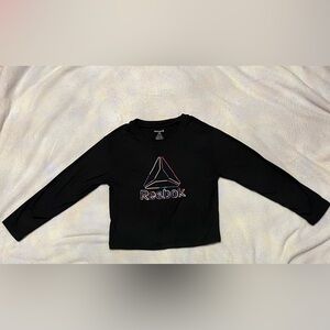 Reebok Kids Black Long Sleeve Tee with Logo